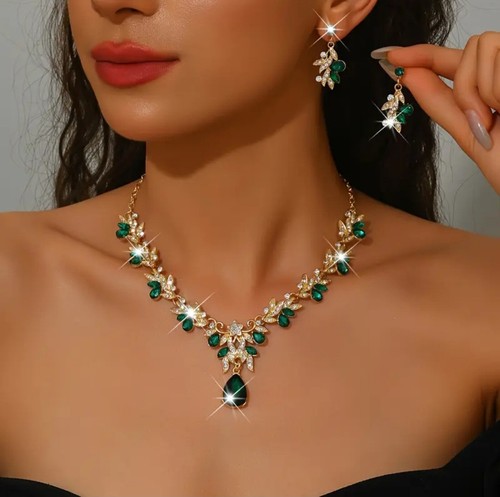 Gold emerald green crystal - gold,