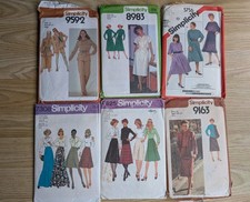 Set of Six Simplicity Patterns Women's Sewing Patterns Sizes 16/18 1970s/1980s