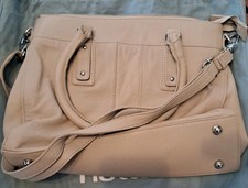 Hotter Beige Handbag With Handles And Strap