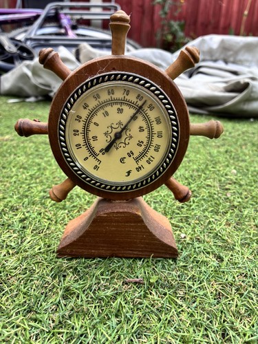 Vintage wooden ship wheel - wooden,