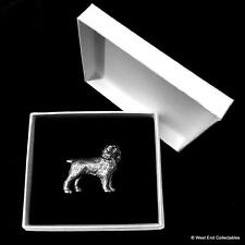 Spaniel Silver Pewter Brooch Badge in Gift Box - UK Made Present Cocker Springer