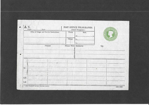 Stationery 1880 1s - gb, qv