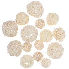15 Pcs Rattan Balls White