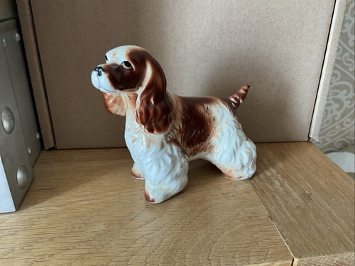 Vintage ceramic spaniel statue - vintage,