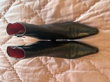 Free Lance Black Leather Kitten Heel Ankle Boots 38.5