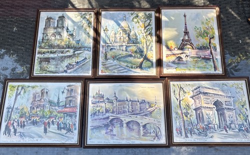 Vtg mid century paris framed - 6,