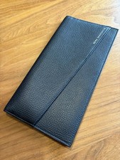 Smythson Of Bond Street Travel Wallet In Black Panama Leather