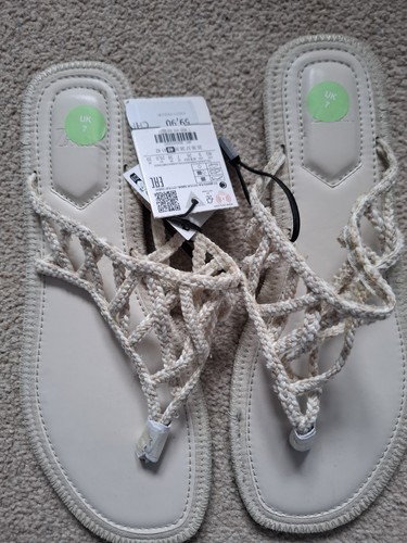 Zara new flat macrame sandals - new,