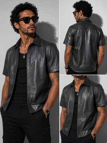 Men black genuine - men's,