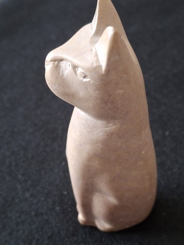 Carved stone cat ornament - cat,