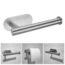 Stainless Steel Toilet Roll Paper Holder Strong Self Adhesive Stick Wall Mount