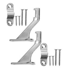  2 Sets Metal Stair Hand Railing Brackets Handrail Connecting Hardware