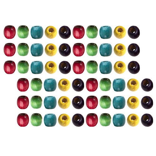 Colored wooden hair - wooden, beads