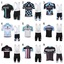 BIANCHI Team Racing Cycling Jersey Set Bicycle Short Sleeve Gel Bib Shorts Kit