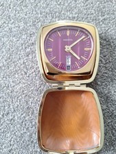 Ingersoll Vintage Folding Travel Alarm Clock Not Working Been Over Wound