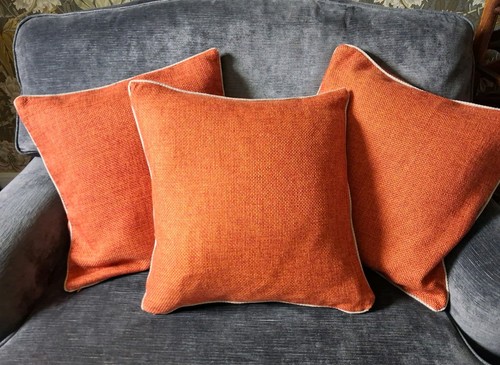Next orange chenille cushion - chenille,