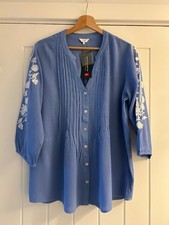 Ladies blue collaress blouse