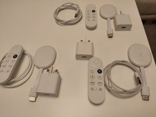 3x Google Chromecast with Google TV (HD) White -