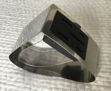 Knife stand stainless steel & black, 5 slots, H20 x W25 x D8.5 cm, preowned.
