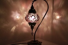 Turkish Moroccan Mosaic Lamp Tiffany Glass Desk Table Lamp with Free Bulb