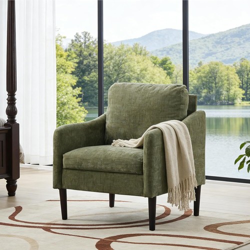 Green modern accent - chair, w/
