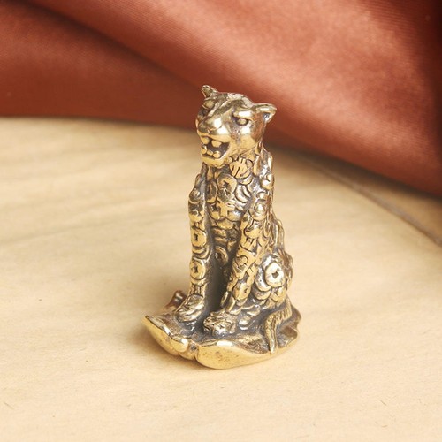 Brass leopard ornament - brass,