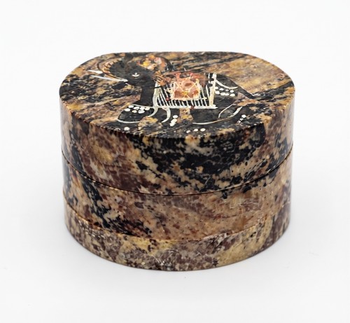 Handcarved stone trinket box - trinket,