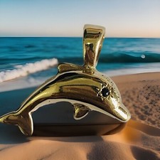 SOLID 9CT YELLOW GOLD DOLPHIN