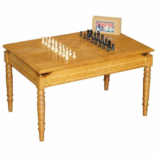Vintage honey oak chess board - vintage,