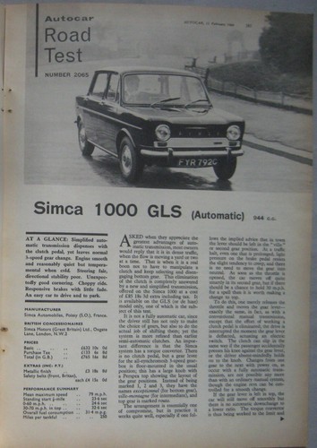1966 simca 1000 - 1966,