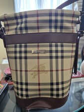 Burberry Vintage Leather Bucket Bag 1990s Preloved