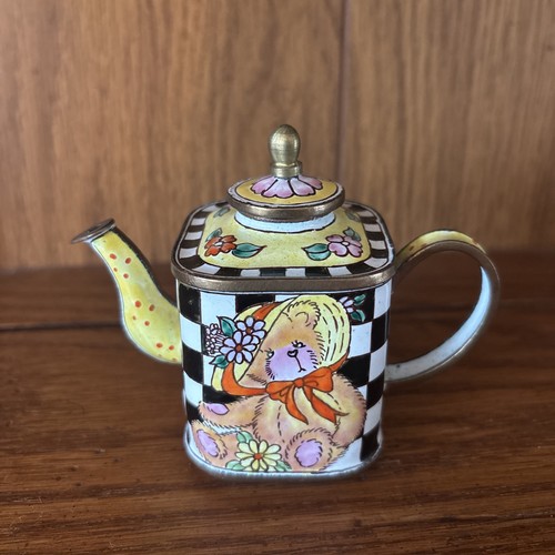 Mini teapot copper enamel hand - copper,