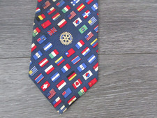 Rotary International Various Nations Flags Silk Tie by Russell Hampton Rotarians