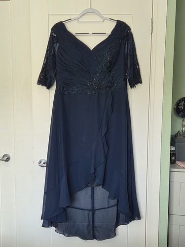 Navy beaded embellished dress - beaded,