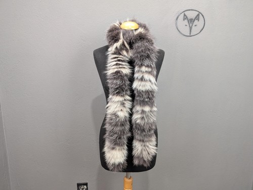 Fur fox scarf beige - fox,