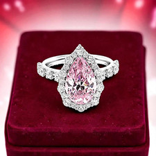 3.50 CT Pear Fancy Vivid Pink