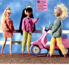 Knitting pattern copy 2541.   Dolls clothes outfits for Barbie Sindy etc
