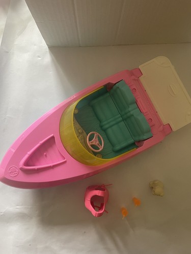Barbie boat with puppy figure - boat,