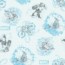 Marvel Sketch Blue - Cotton