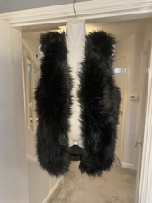 Esther.H Paris.designer Black Faux Fox Fur Gilet/body Warmer.UK 10.Chest 37’.VGC