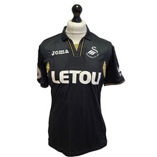 Joma Swansea City FC Football Shirt Black Away Kit Uk Men's M EU 50 ZZ335
