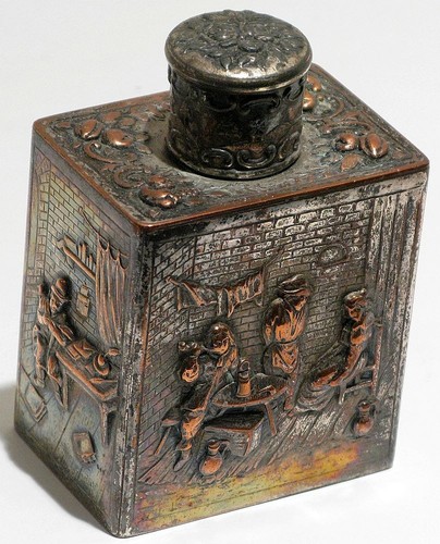 Antique copper hip flask - copper,
