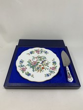AYNSLEY PEMBROKE CAKE PLATE & SERVER IN BOX [b.D2-31]