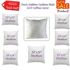 Hotel Quality Duck Feather & Down Cushion Pads Inners Inserts 16" 18" 20" 22" 24