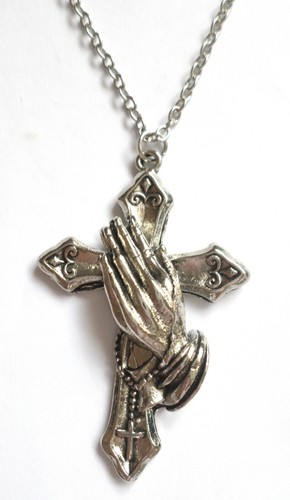 Metal cross pendant necklace - metal,