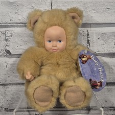 Anne Geddes Baby Bear 8.5" Beanies Soft Toy Plush Vintage Tagged 1998 Brown