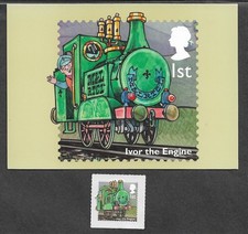 IVOR THE ENGINE IST CLASS GREAT BRITAIN STAMP & POSTCARD MNH 2014 CARTOONS