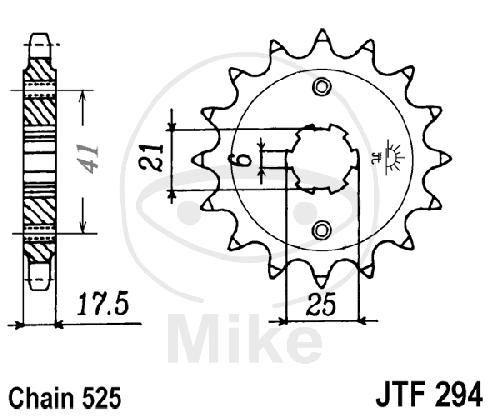 Pinion tooth pitch - 15,