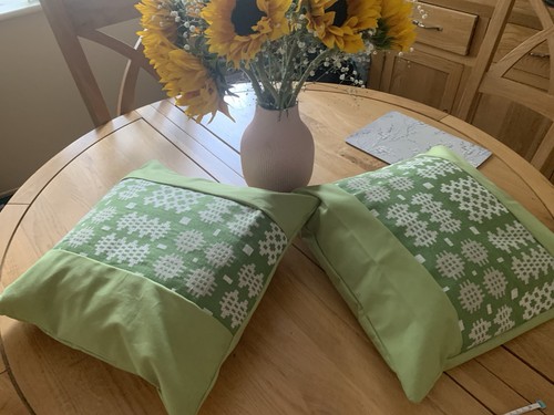 Two large green welsh blanket - large,