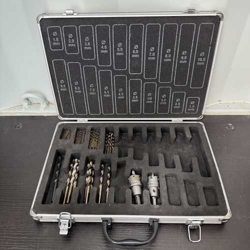 Drill bit set metal case - drill,